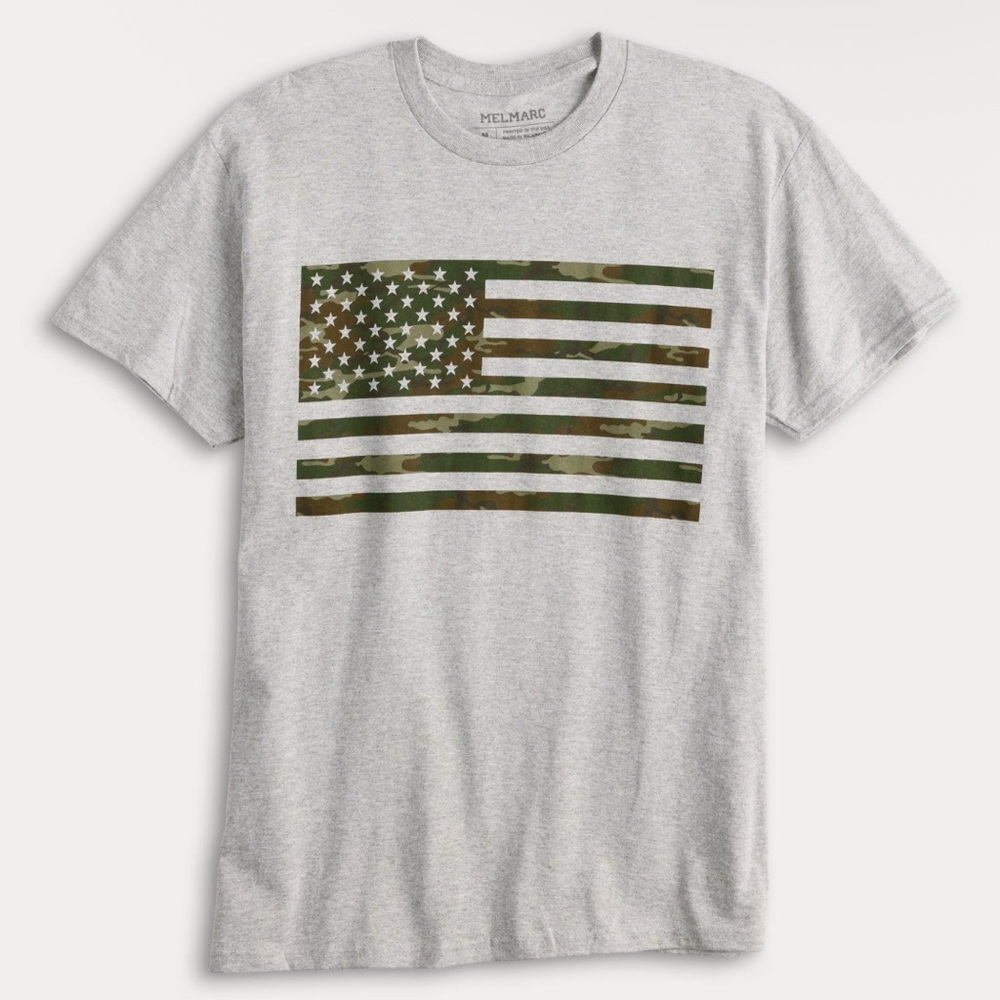 ✨ 2/$15 - Melmarc - Camo American Flag Graphic Tee